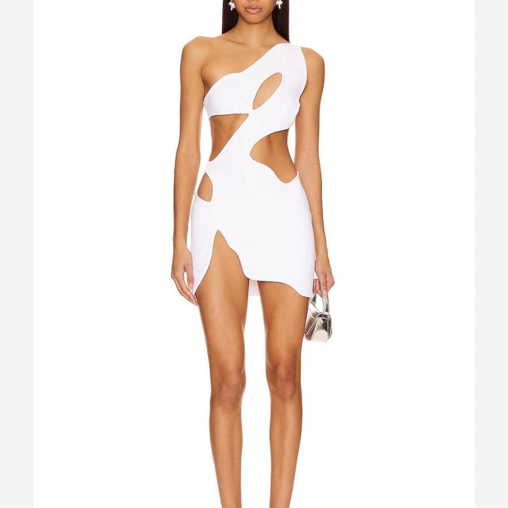 Mother of All Swan Mini Dress in White size S